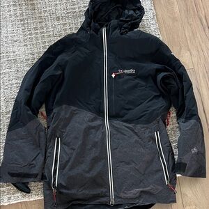 Columbia Titanium Hooded Snowboard Ski Jacket, Black Gray, waterproof, size m